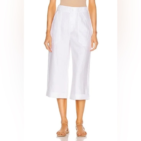 Equipment Femme Kalil Cropped Linen Trouser Pants - Picture 2 of 12